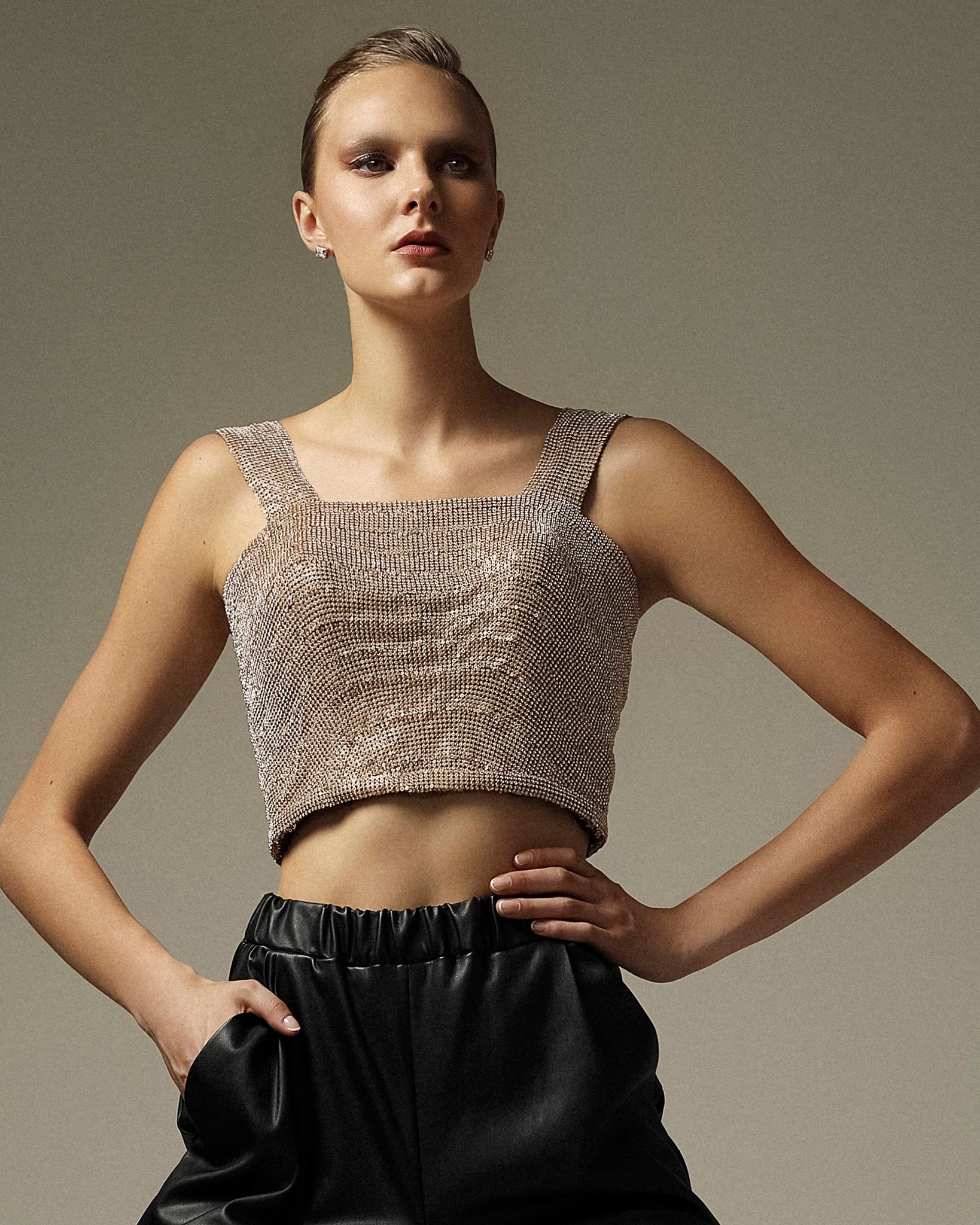 Shiny Gold Cristal Top