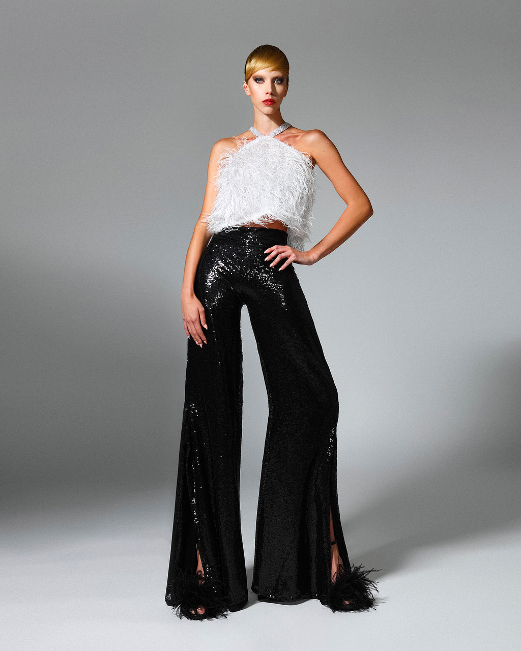 Faux Feather Top
