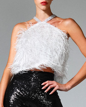 Faux Feather Top