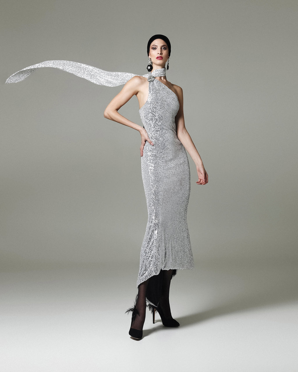 GLITTER ONE SHOULDER DRESS