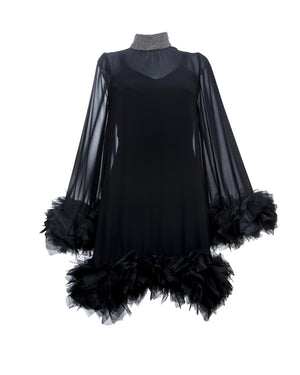 Mini Black Tulle Dress
