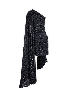 SEQUIN CAPE DRESS